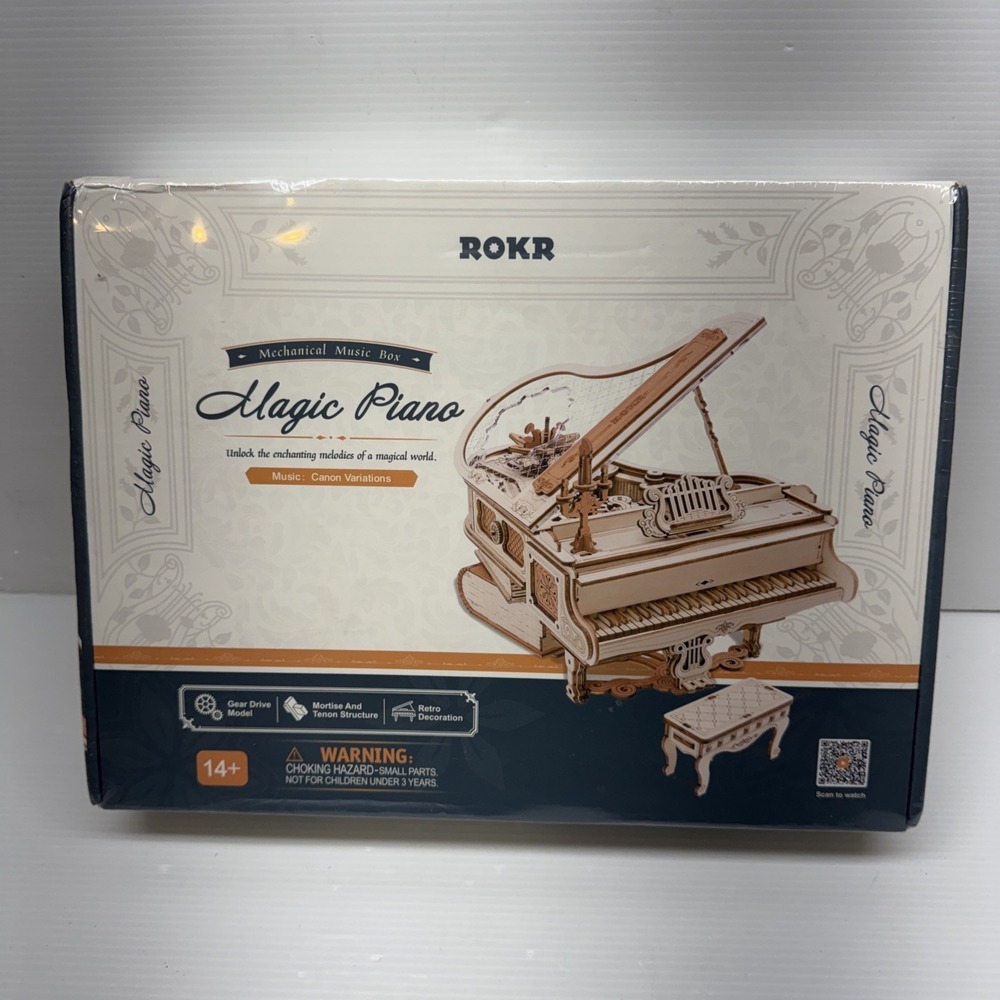 ROKR Magic Piano Mechanical Music Box 3D Wooden Puzzle AMK81 New Sealed